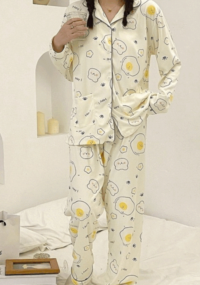 우주블리 캐릭터파자마 귀염뽀짝 계란후라이 에그베어 곰돌이 투피스 홈웨어